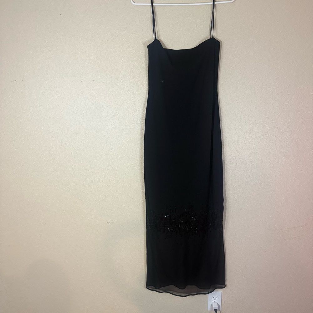 Laundry By Shelli Segal Elegant Black Strapless dress with sequins 6